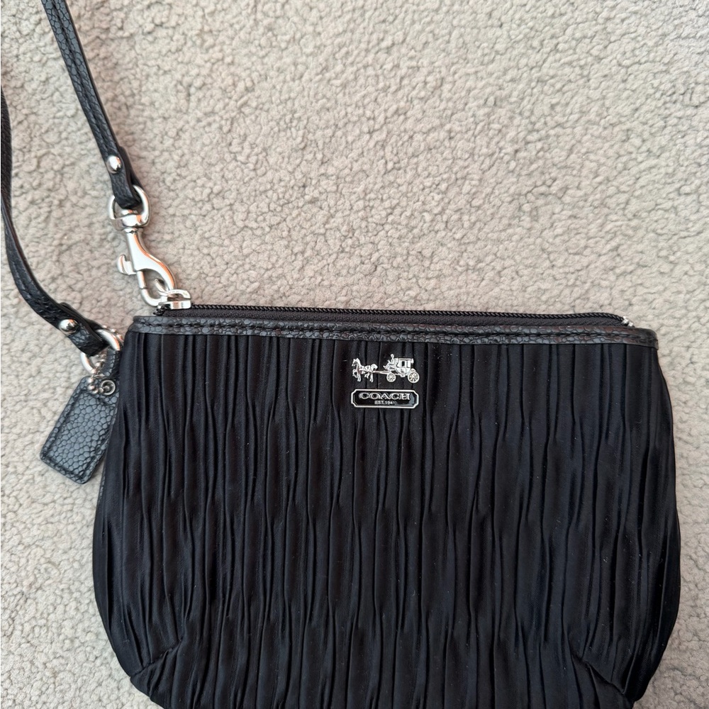 Coach Textured Black Wristlet